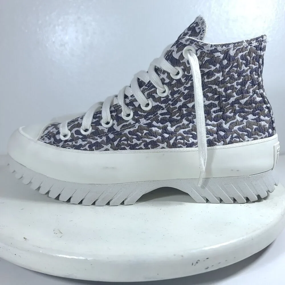 Converse All Star Lugged 2.0 High Platform Women Sz 8.5 Jacquard Sand Dune EUC
